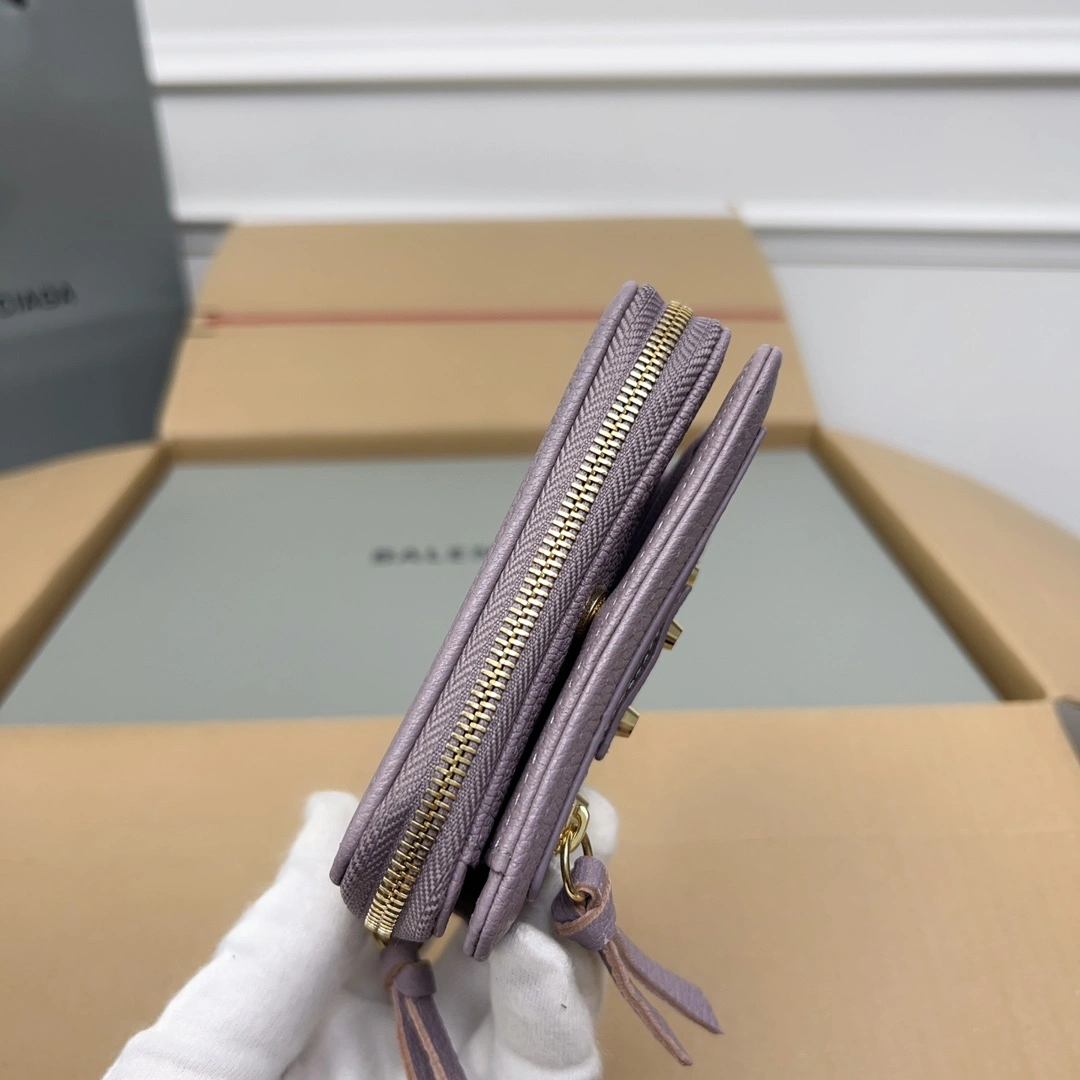 Balenciaga Vintage Light Purple Goatskin  Wallet Breathable 60841