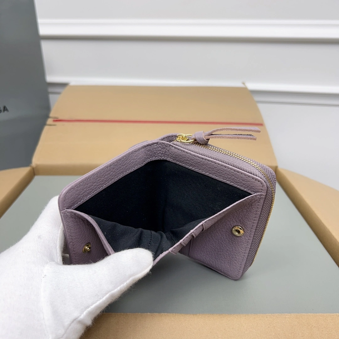 Balenciaga Vintage Light Purple Goatskin  Wallet Breathable 60841
