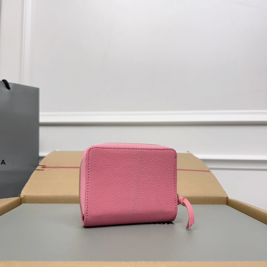 HighQuality Balenciaga Vintage Pink Goat Leather  Card Bag 60836