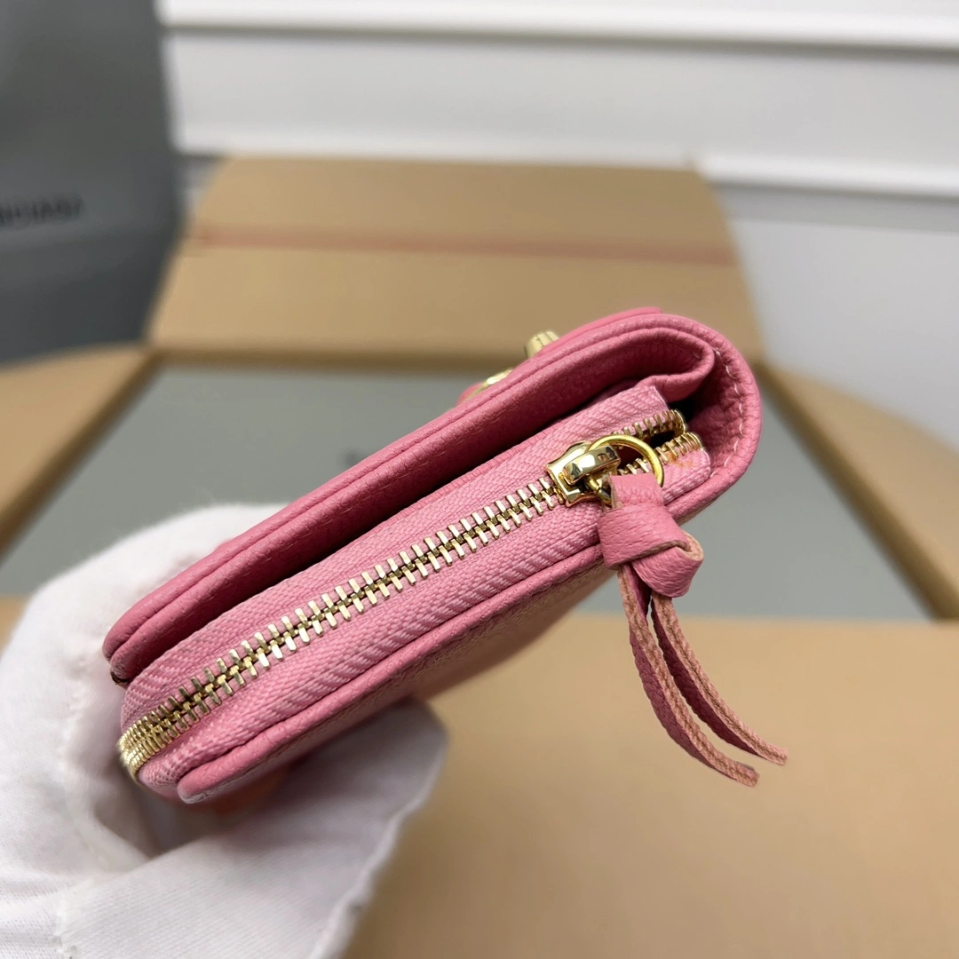 HighQuality Balenciaga Vintage Pink Goat Leather  Card Bag 60836