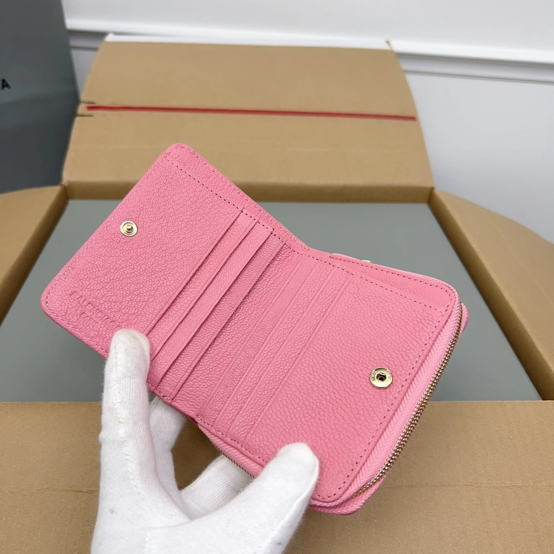 HighQuality Balenciaga Vintage Pink Goat Leather  Card Bag 60836