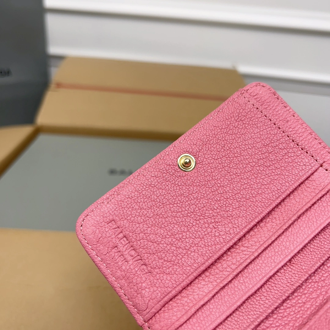 HighQuality Balenciaga Vintage Pink Goat Leather  Card Bag 60836
