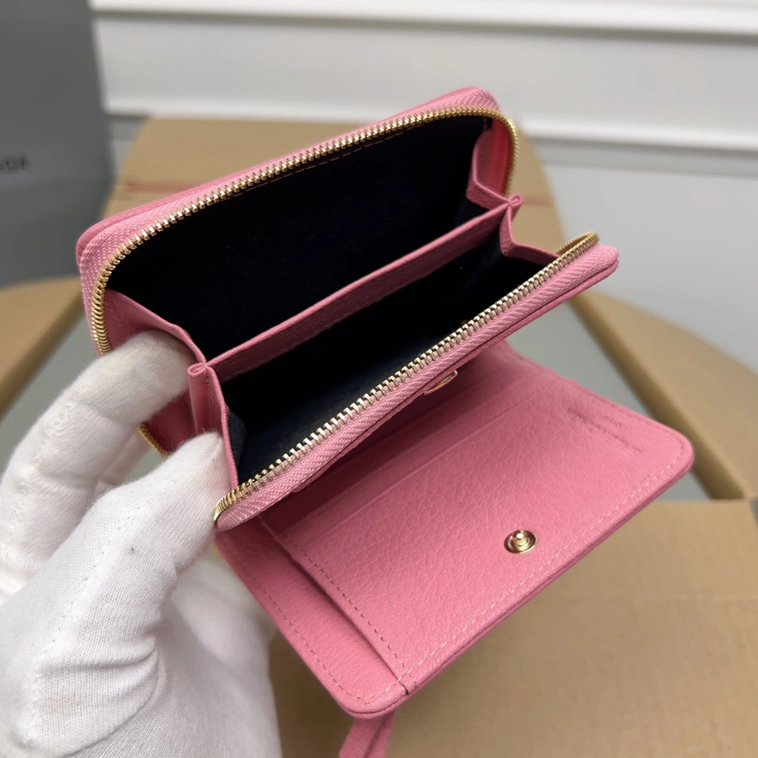 HighQuality Balenciaga Vintage Pink Goat Leather  Card Bag 60836