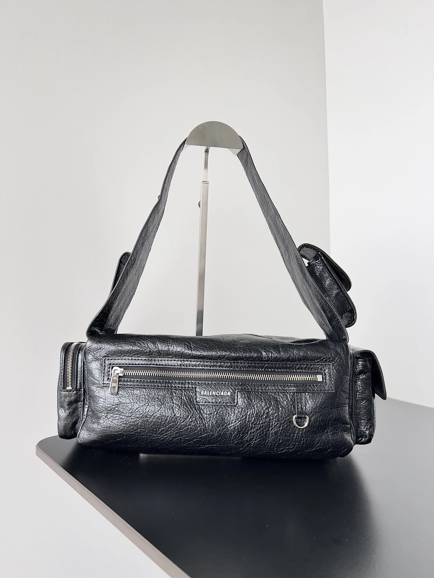 Balenciaga Vintage Workwear Sheepskin Punk Motorcycle Tote Bag Trendsetting 64664