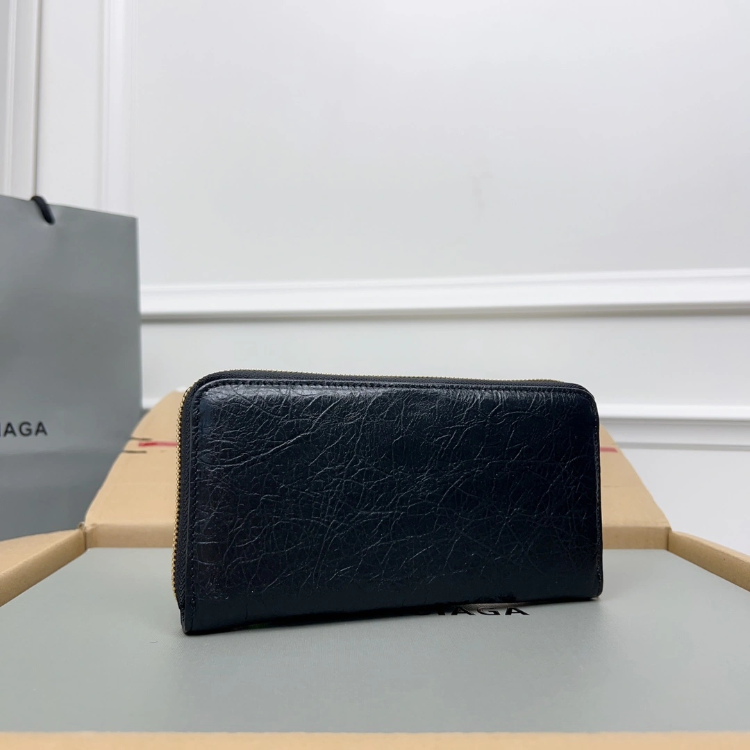 FreshLook Balenciaga Vintage Zipper Motorcycle Wallet with Card Holder 60827