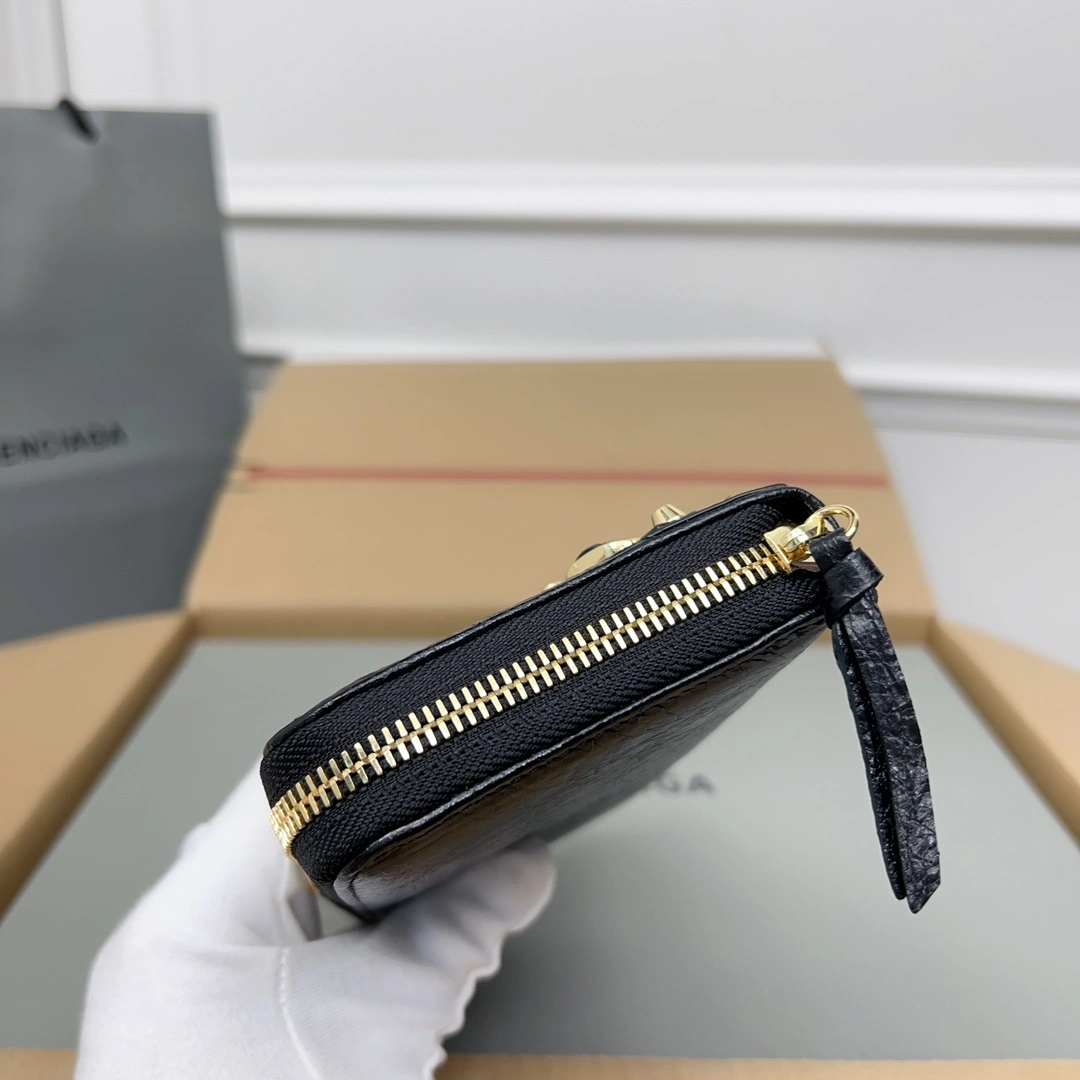 FreshLook Balenciaga Vintage Zipper Motorcycle Wallet with Card Holder 60827
