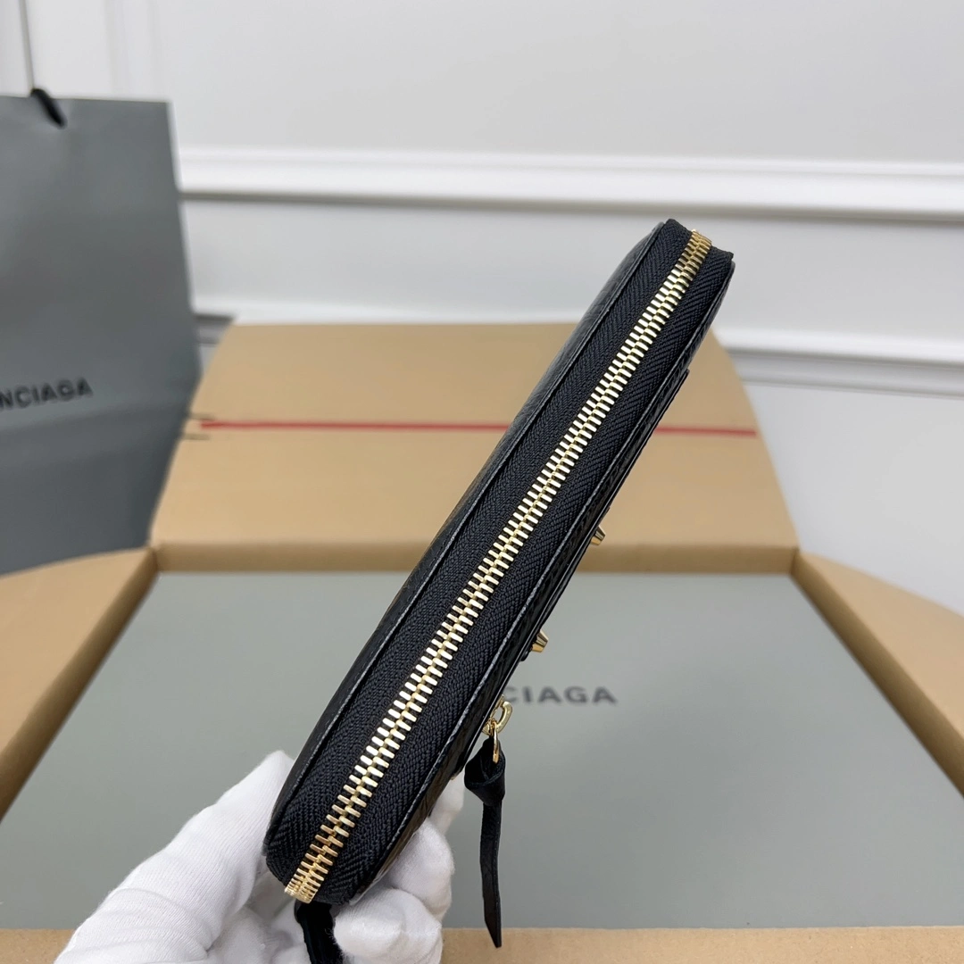 FreshLook Balenciaga Vintage Zipper Motorcycle Wallet with Card Holder 60827
