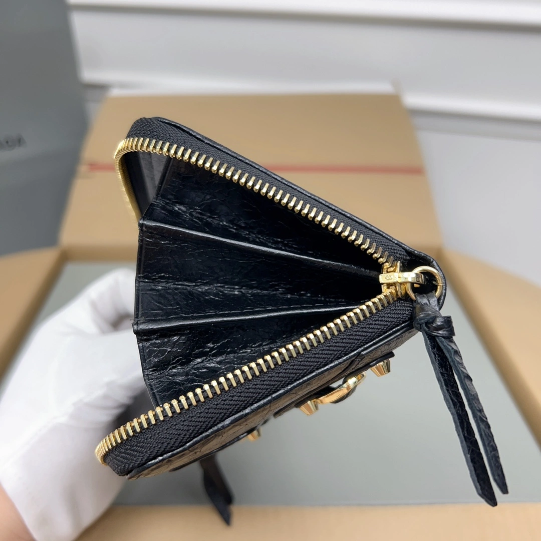 FreshLook Balenciaga Vintage Zipper Motorcycle Wallet with Card Holder 60827