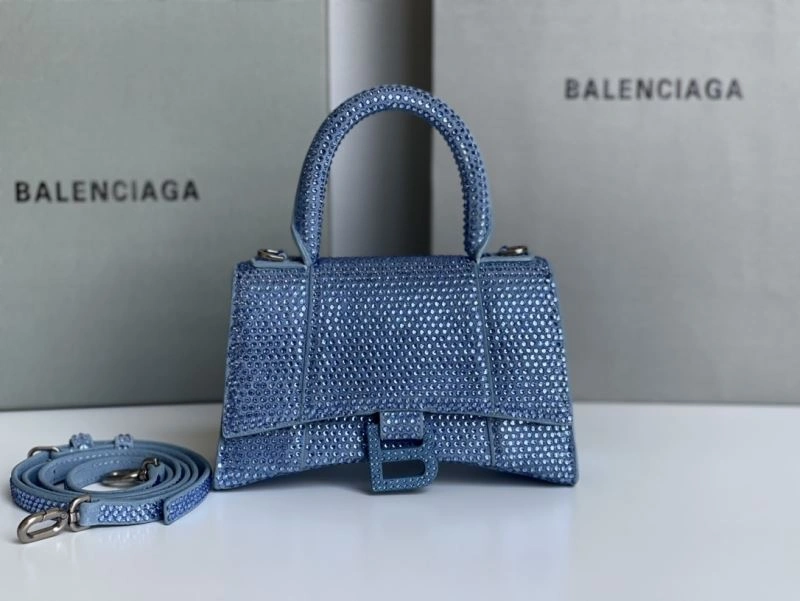 MoistureWicking Balenciaga Water Blue Rhinestone Hourglass Bag 72588