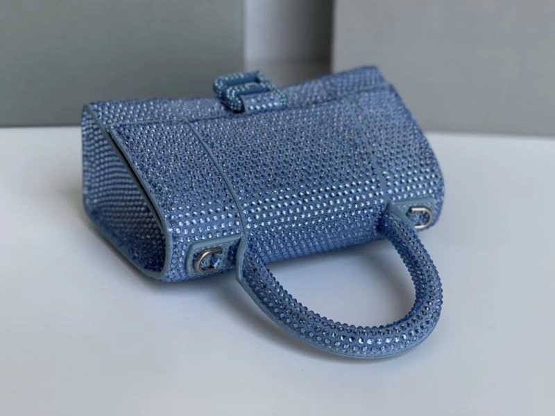 MoistureWicking Balenciaga Water Blue Rhinestone Hourglass Bag 72588