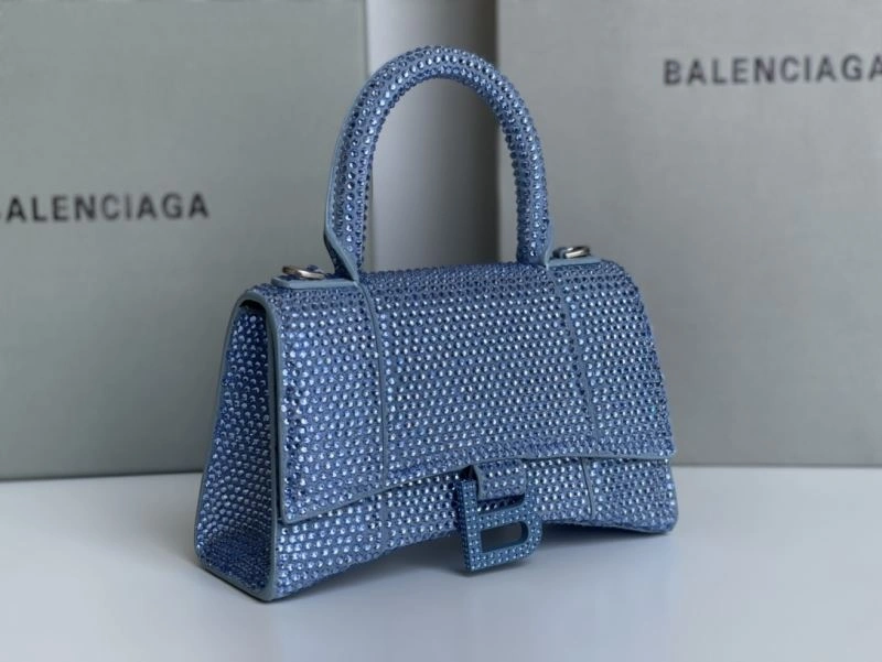 MoistureWicking Balenciaga Water Blue Rhinestone Hourglass Bag 72588