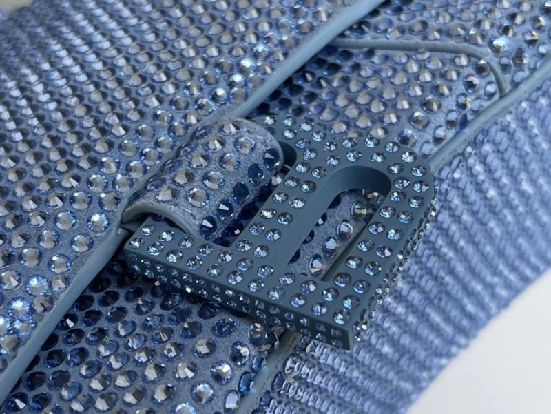 MoistureWicking Balenciaga Water Blue Rhinestone Hourglass Bag 72588