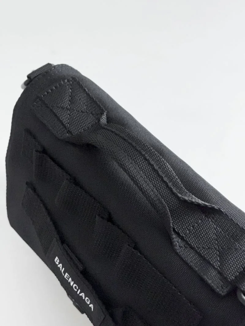Balenciaga Waterproof Nylon Army Black Messenger Bag AllSeason 38241