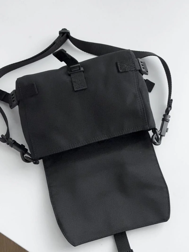 Balenciaga Waterproof Nylon Army Black Messenger Bag AllSeason 38241