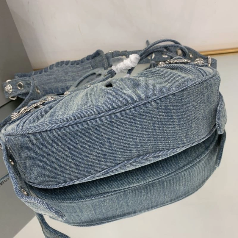 Functional Balenciaga XS Denim Dumpling Bag - Retro Rock  Underarm Style 78836
