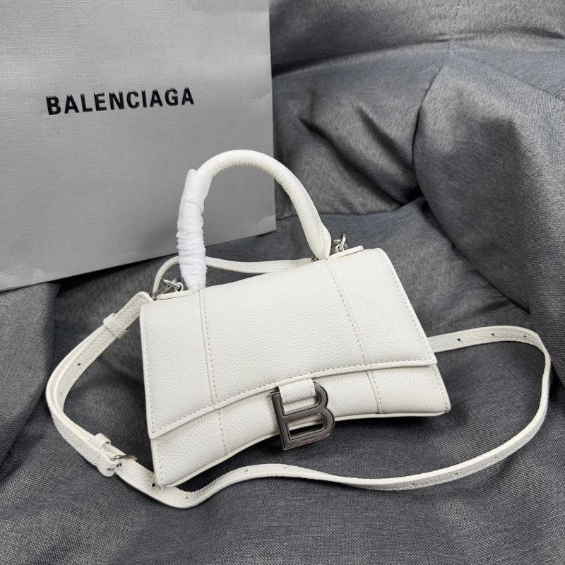 Comfortable Balenciaga XS Hourglass Bag in White Lychee Pattern 69983