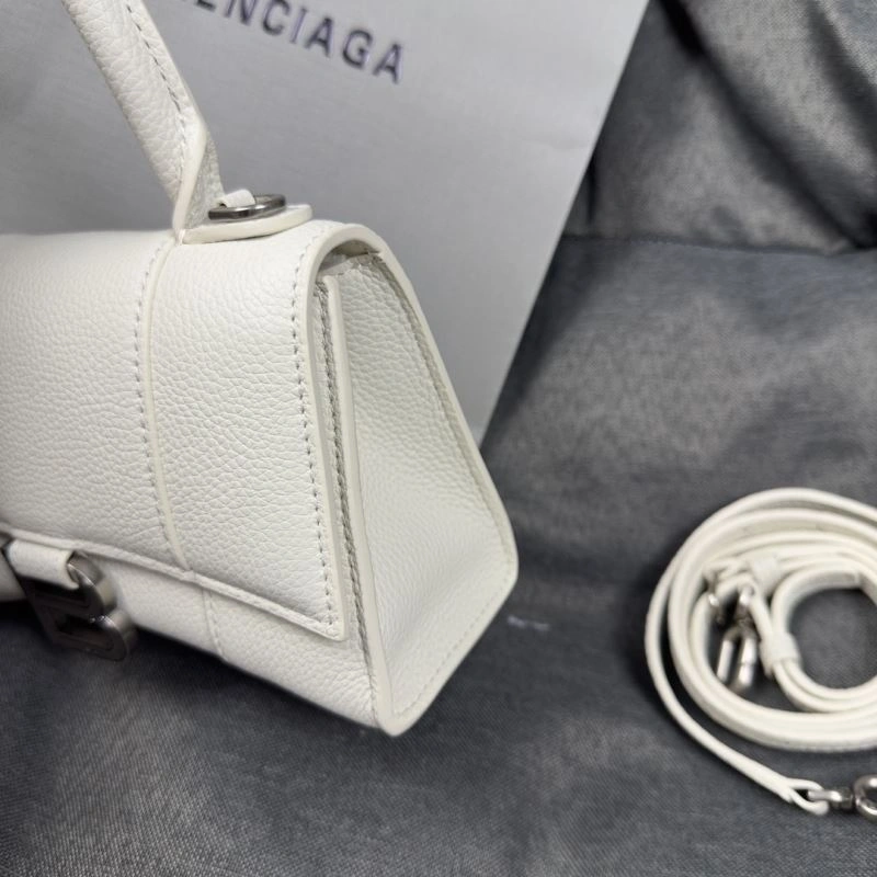 Comfortable Balenciaga XS Hourglass Bag in White Lychee Pattern 69983