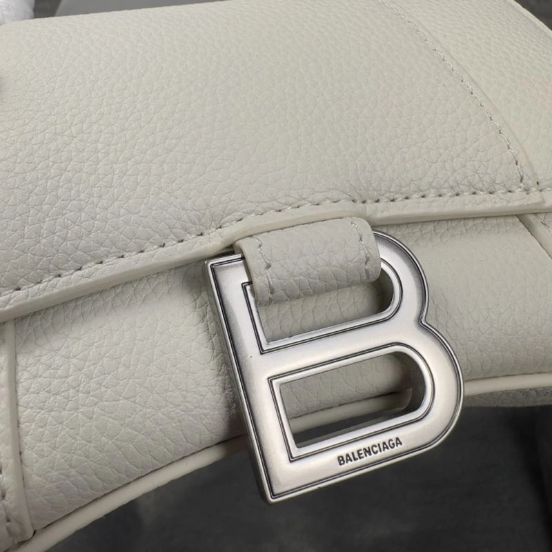 Comfortable Balenciaga XS Hourglass Bag in White Lychee Pattern 69983