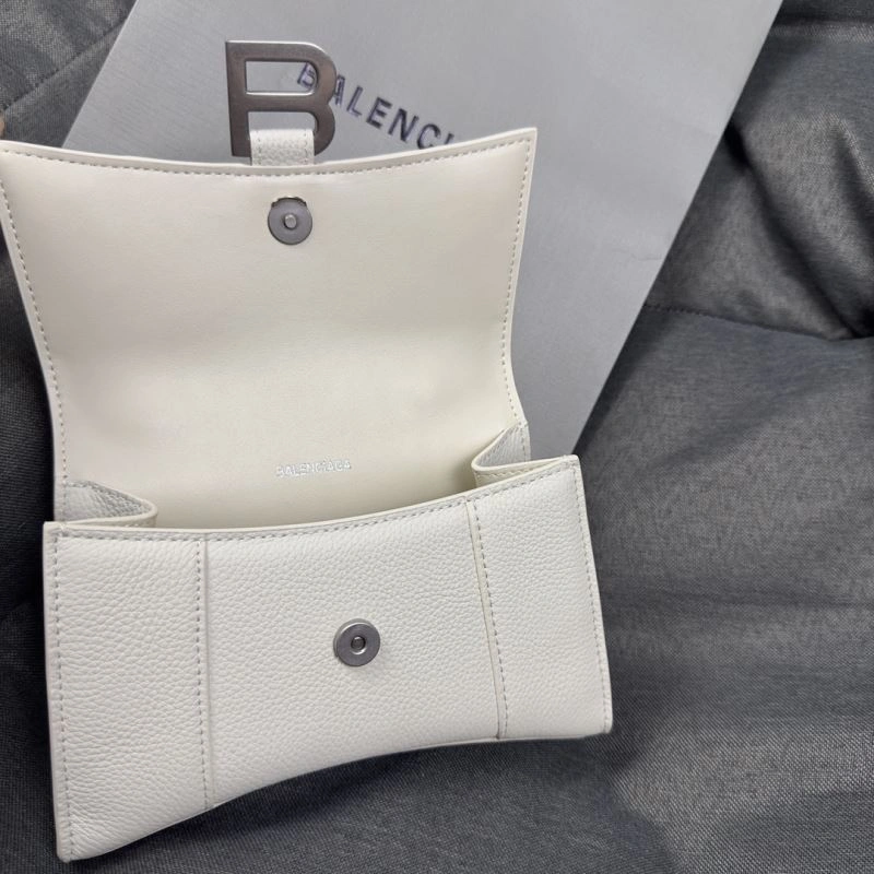 Comfortable Balenciaga XS Hourglass Bag in White Lychee Pattern 69983