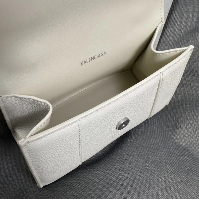 Comfortable Balenciaga XS Hourglass Bag in White Lychee Pattern 69983
