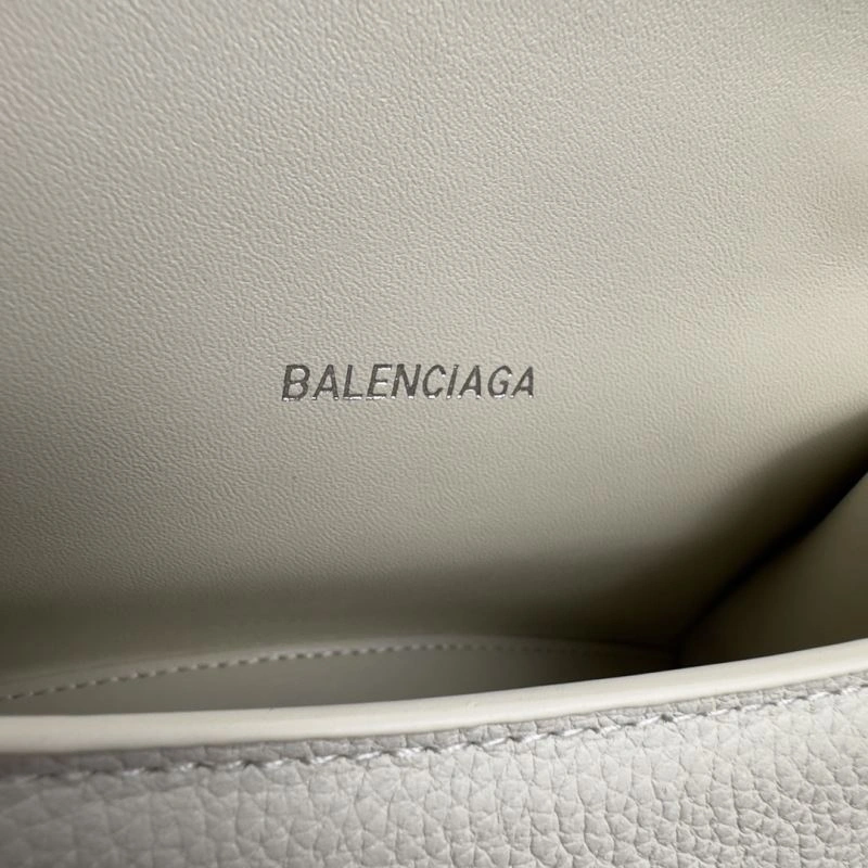 Comfortable Balenciaga XS Hourglass Bag in White Lychee Pattern 69983