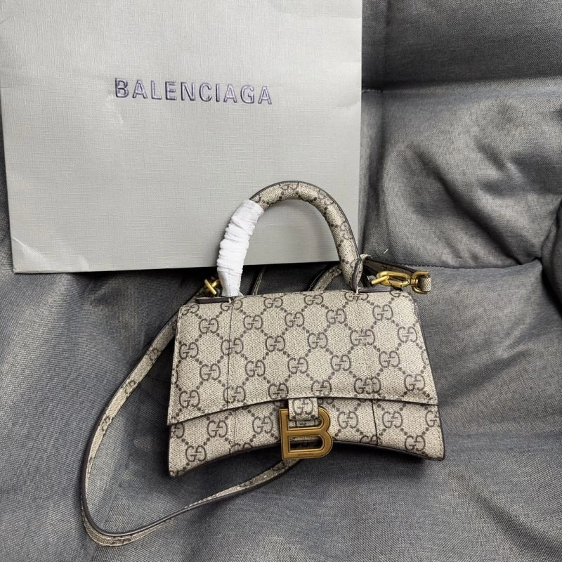 Balenciaga XS Hourglass Crescent Moon Bag in  Cowhide WeatherProof 69976