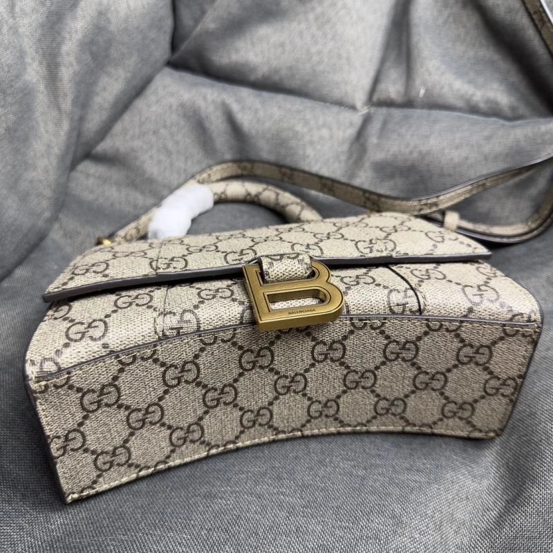 Balenciaga XS Hourglass Crescent Moon Bag in  Cowhide WeatherProof 69976