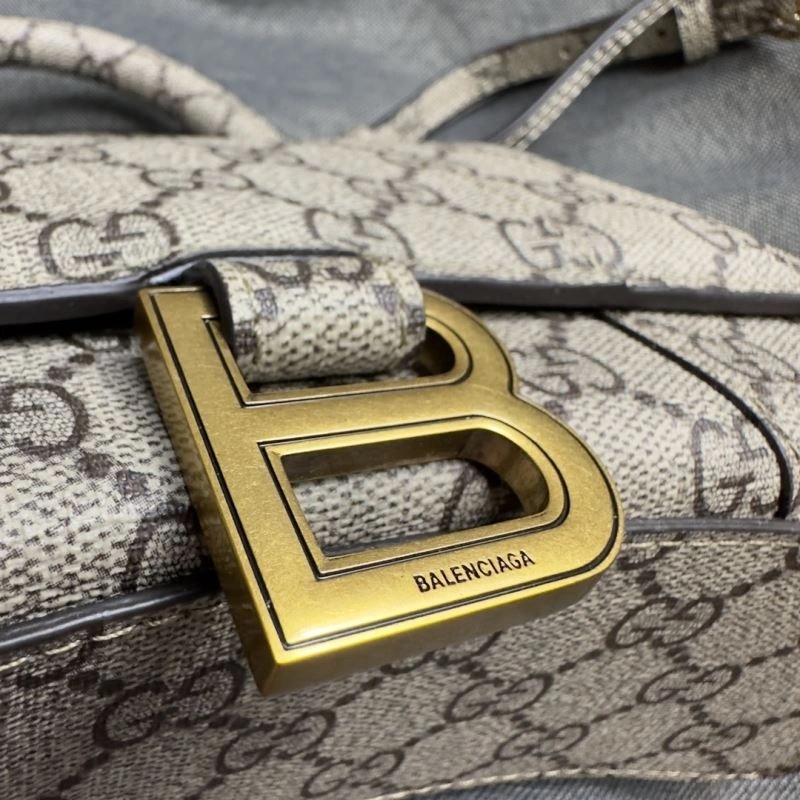 Balenciaga XS Hourglass Crescent Moon Bag in  Cowhide WeatherProof 69976