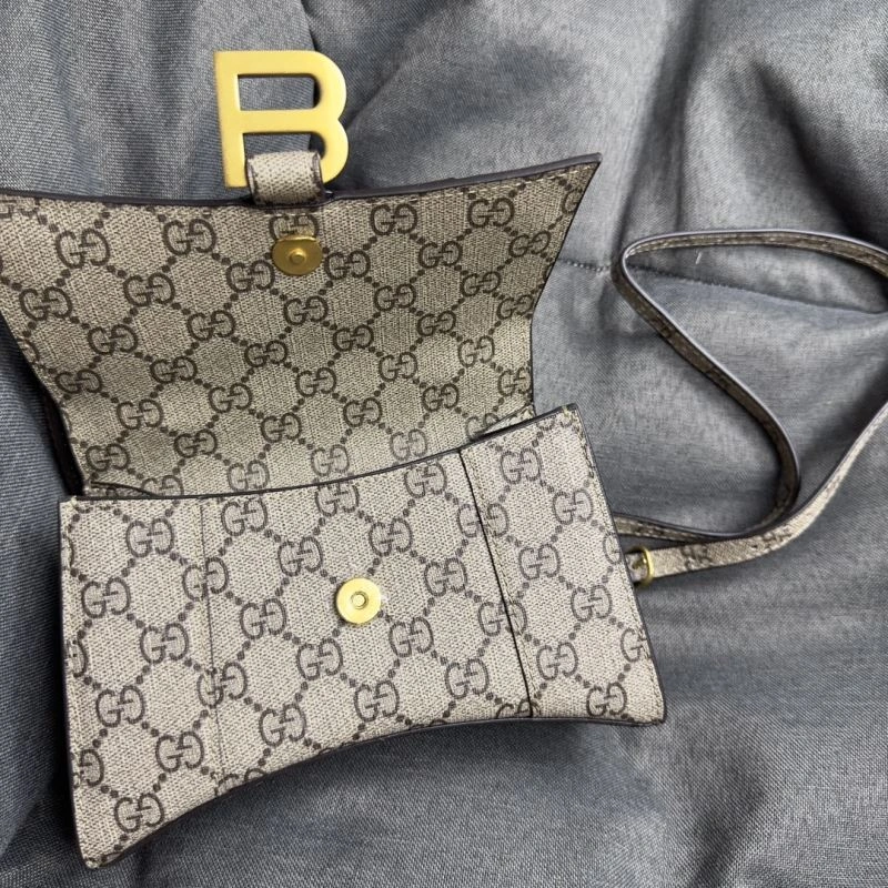 Balenciaga XS Hourglass Crescent Moon Bag in  Cowhide WeatherProof 69976