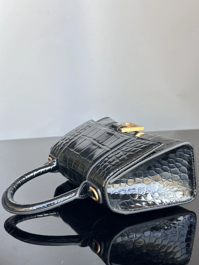 BestValue Balenciaga XS Hourglass Crocodile Bag with Gold Hardware 72599