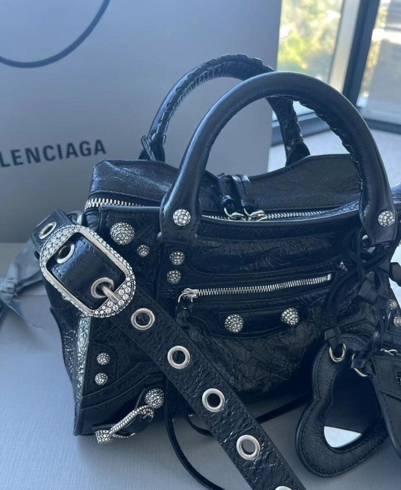 Balenciaga XS Le Cagole Neo City Handbag - Black Diamond Hardware Durable 78787