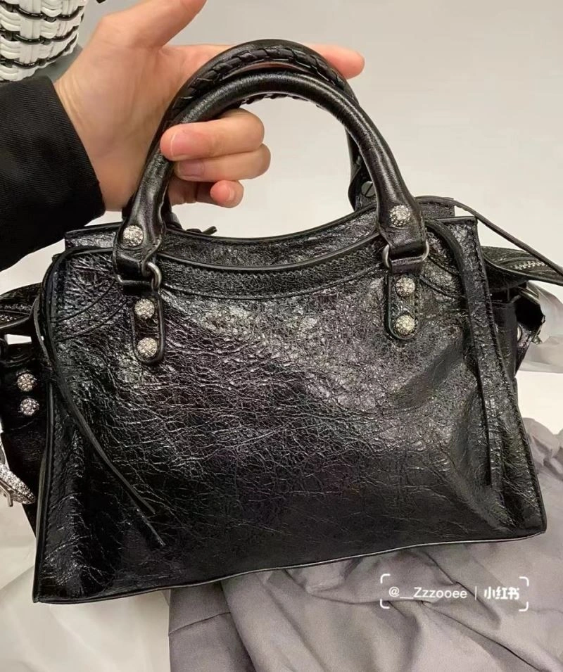 Balenciaga XS Le Cagole Neo City Handbag - Black Diamond Hardware Durable 78787