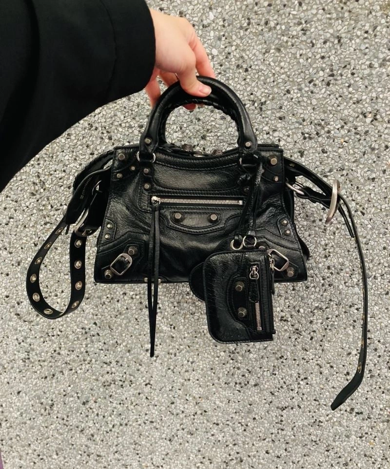 Balenciaga XS Le Cagole Neo City Handbag - Black Diamond Hardware Durable 78787