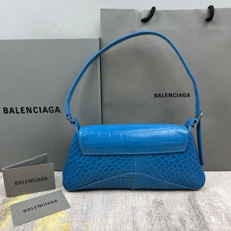 Balenciaga XX Crocodile Blue Mini Lambskin Underarm Bag Soft 78335