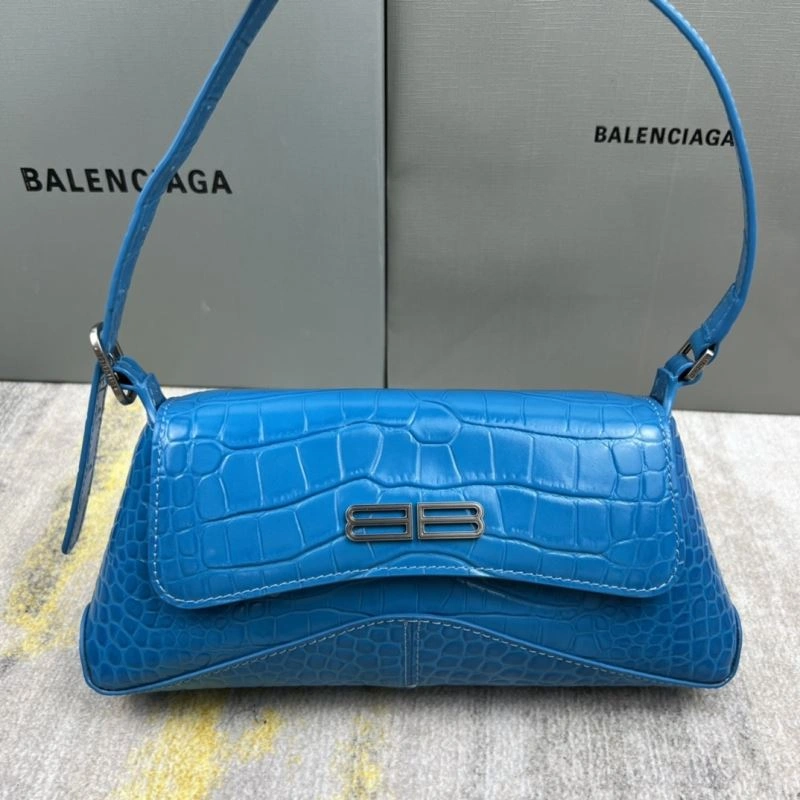 Balenciaga XX Crocodile Blue Mini Lambskin Underarm Bag Soft 78335