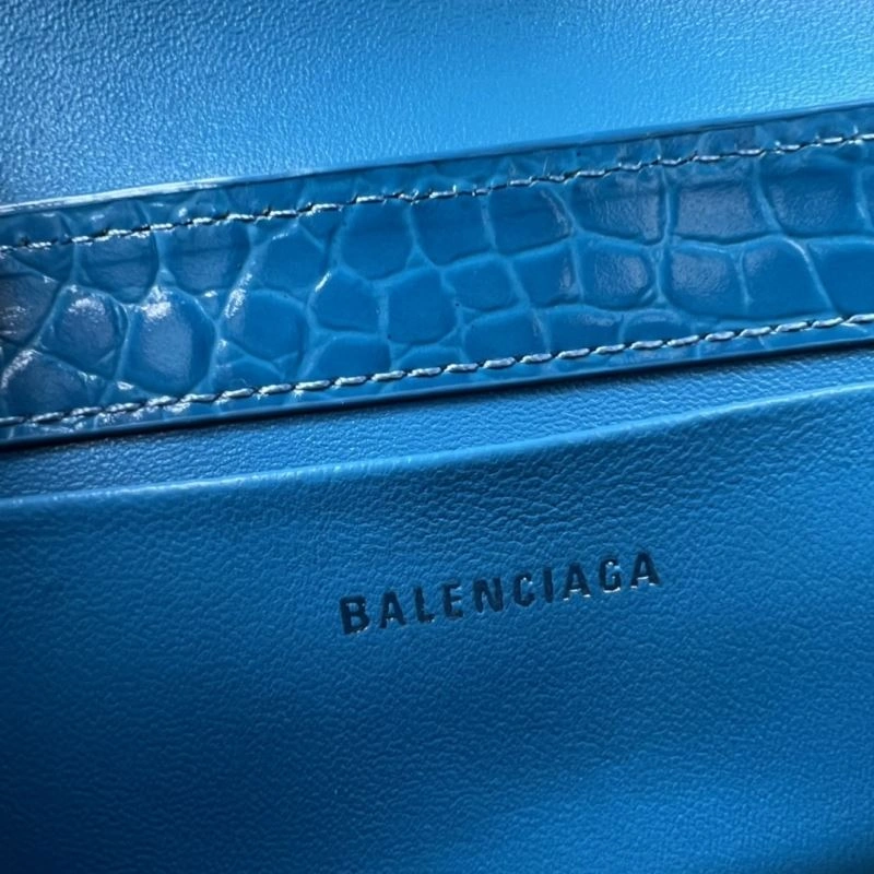 Balenciaga XX Crocodile Blue Mini Lambskin Underarm Bag Soft 78335