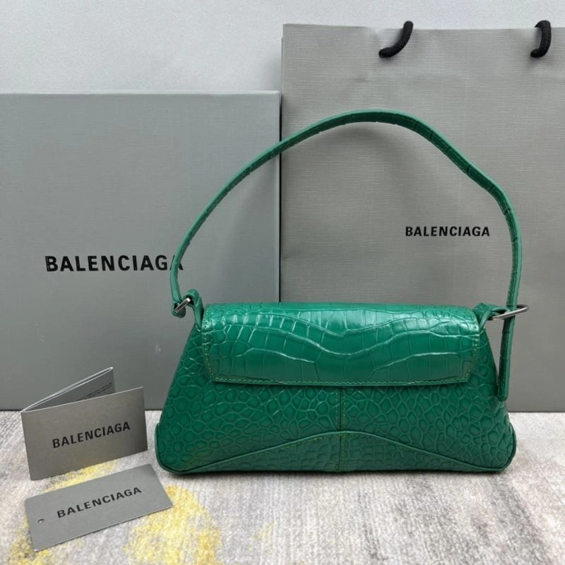 Balenciaga XX Crocodile Green Underarm Bag with Lambskin Lining QuickDry 78334