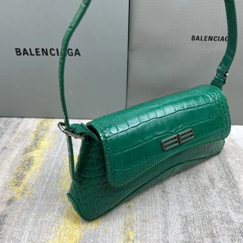 Balenciaga XX Crocodile Green Underarm Bag with Lambskin Lining QuickDry 78334