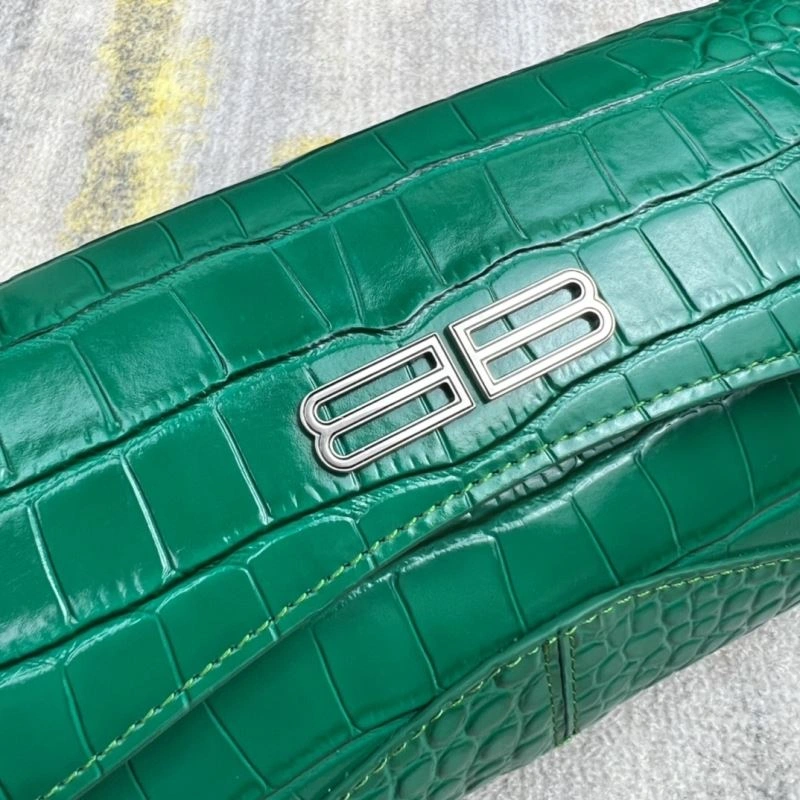 Balenciaga XX Crocodile Green Underarm Bag with Lambskin Lining QuickDry 78334