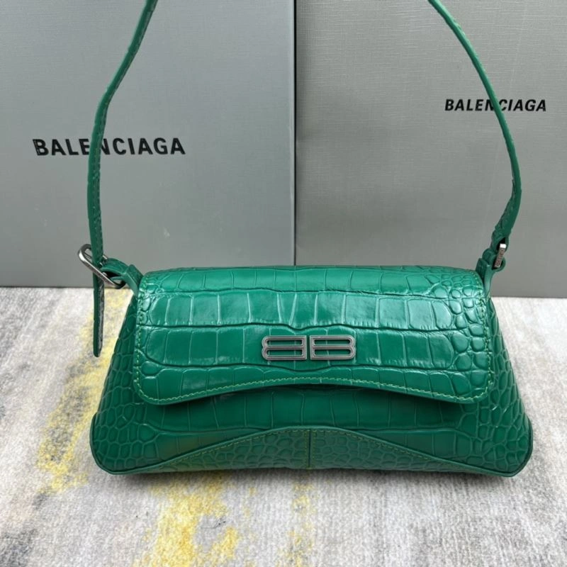 Balenciaga XX Crocodile Green Underarm Bag with Lambskin Lining QuickDry 78334