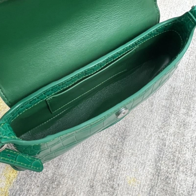 Balenciaga XX Crocodile Green Underarm Bag with Lambskin Lining QuickDry 78334