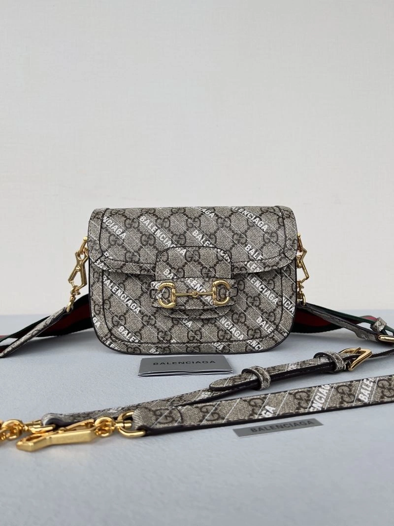 Balenciaga x GUCCI 1955 Printed Saddle Bag - Fashion Anthema Flexible 78603