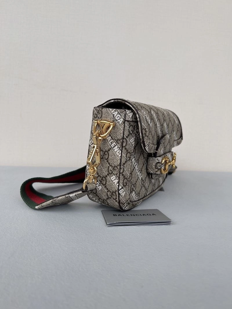 Balenciaga x GUCCI 1955 Printed Saddle Bag - Fashion Anthema Flexible 78603