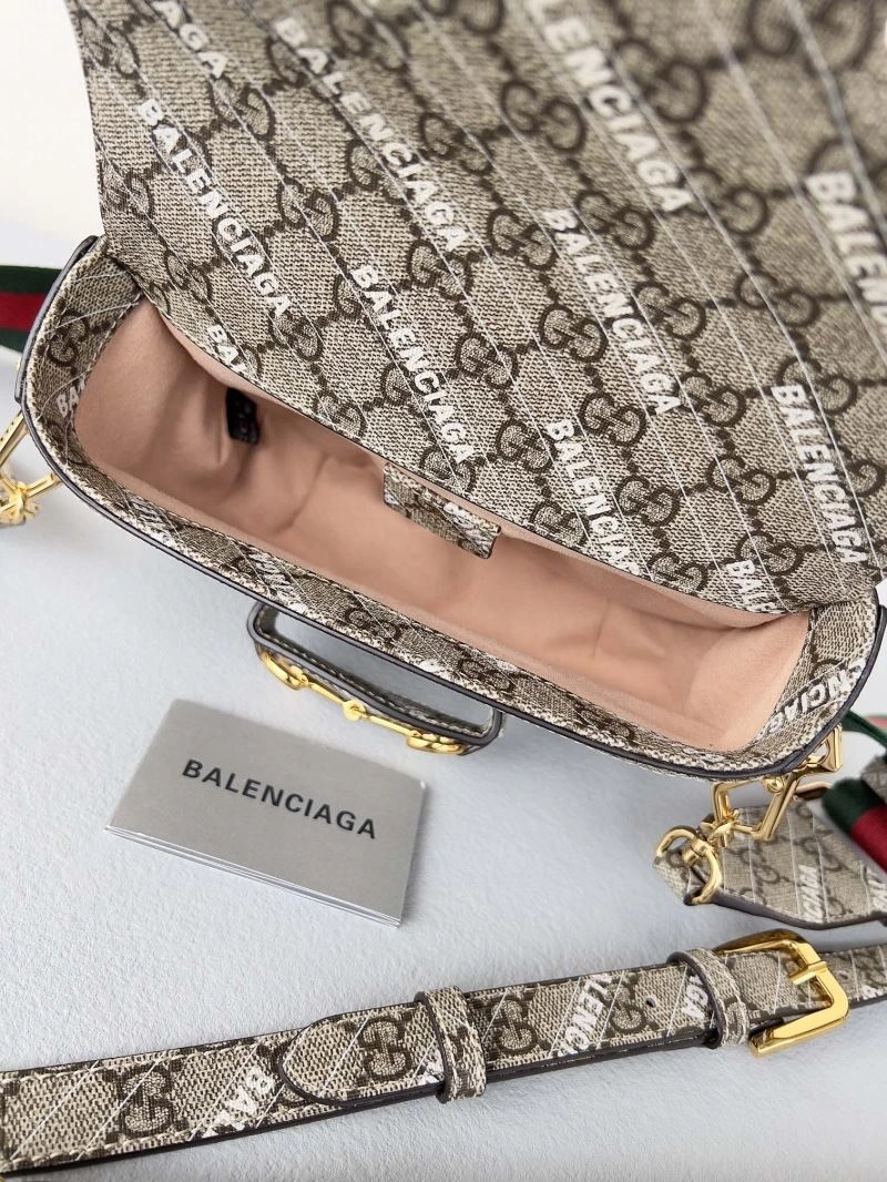 Balenciaga x GUCCI 1955 Printed Saddle Bag - Fashion Anthema Flexible 78603