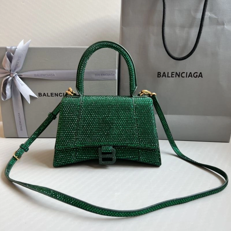 Bling Green Rhinestone Hourglass Bag with  B Buckle MultiPurpose 70090