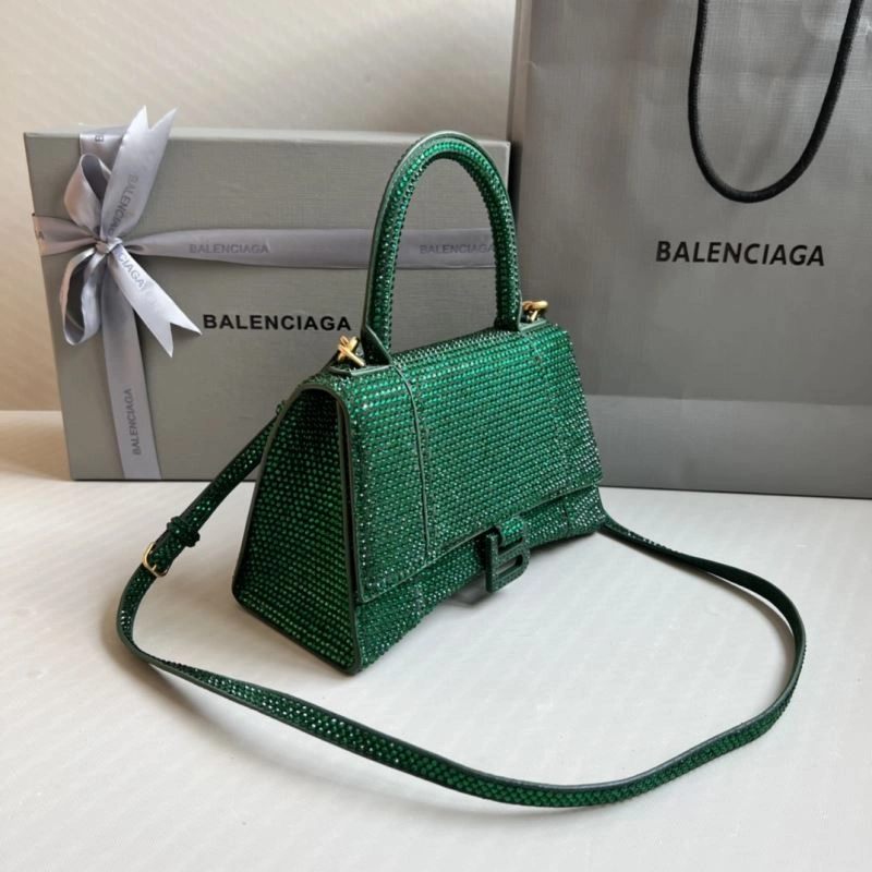 Bling Green Rhinestone Hourglass Bag with  B Buckle MultiPurpose 70090