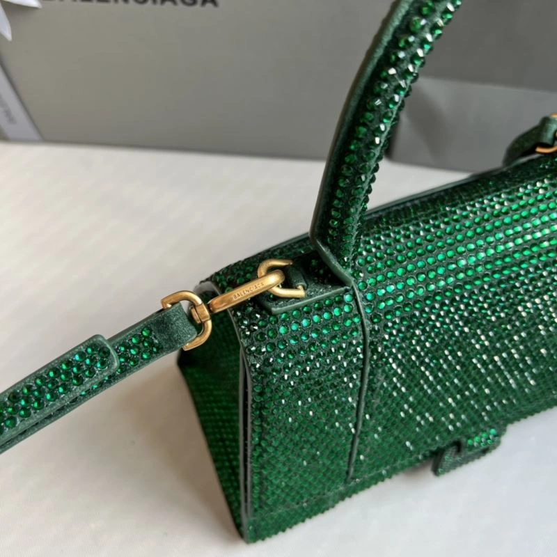Bling Green Rhinestone Hourglass Bag with  B Buckle MultiPurpose 70090