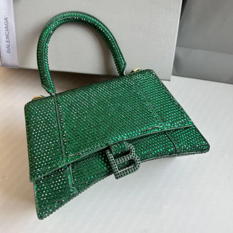 Bling Green Rhinestone Hourglass Bag with  B Buckle MultiPurpose 70090