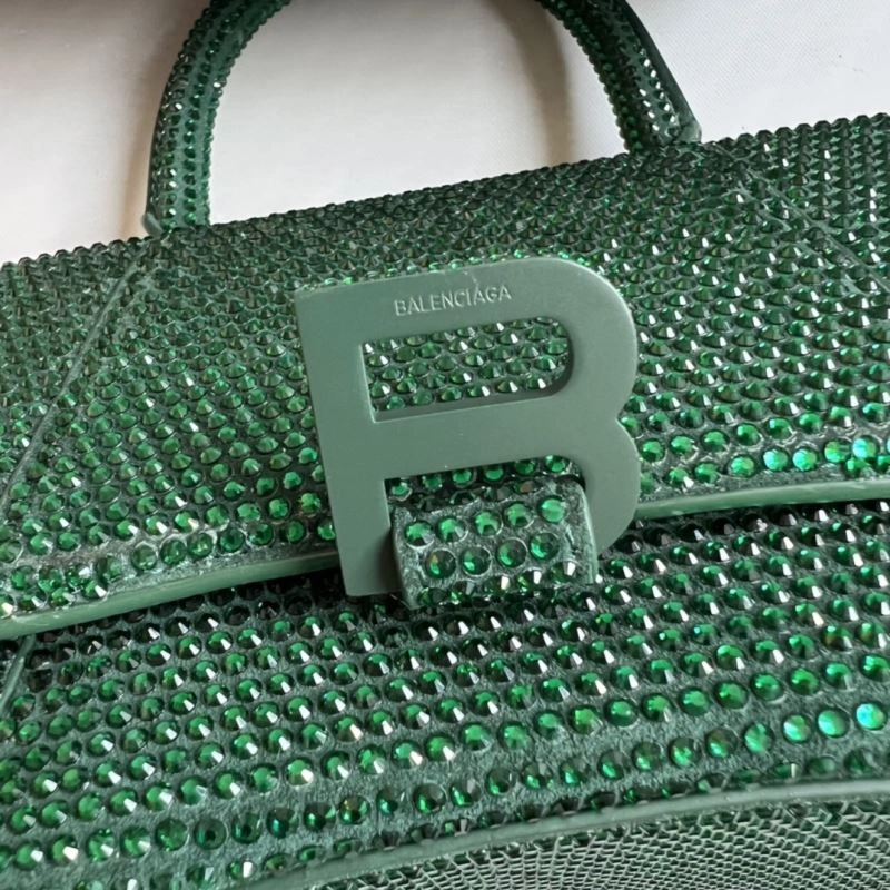 Bling Green Rhinestone Hourglass Bag with  B Buckle MultiPurpose 70090