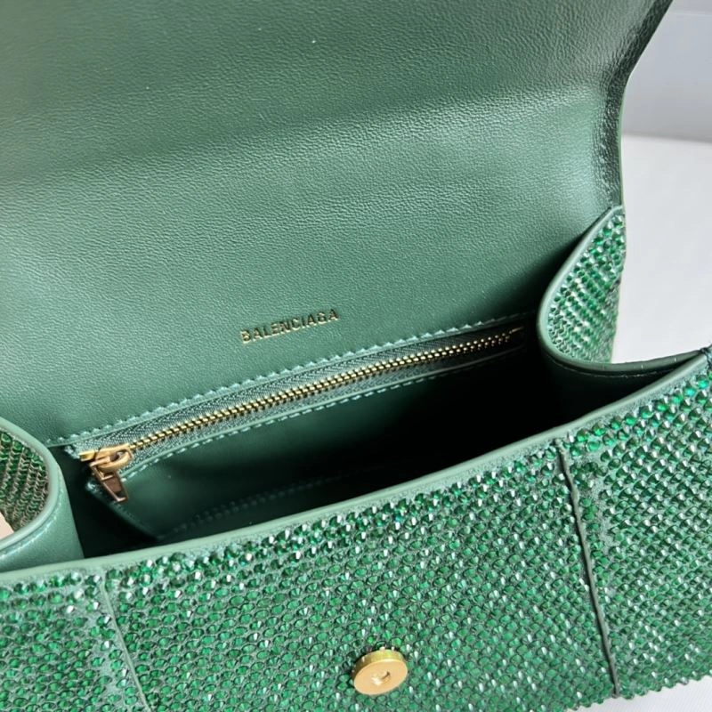 Bling Green Rhinestone Hourglass Bag with  B Buckle MultiPurpose 70090